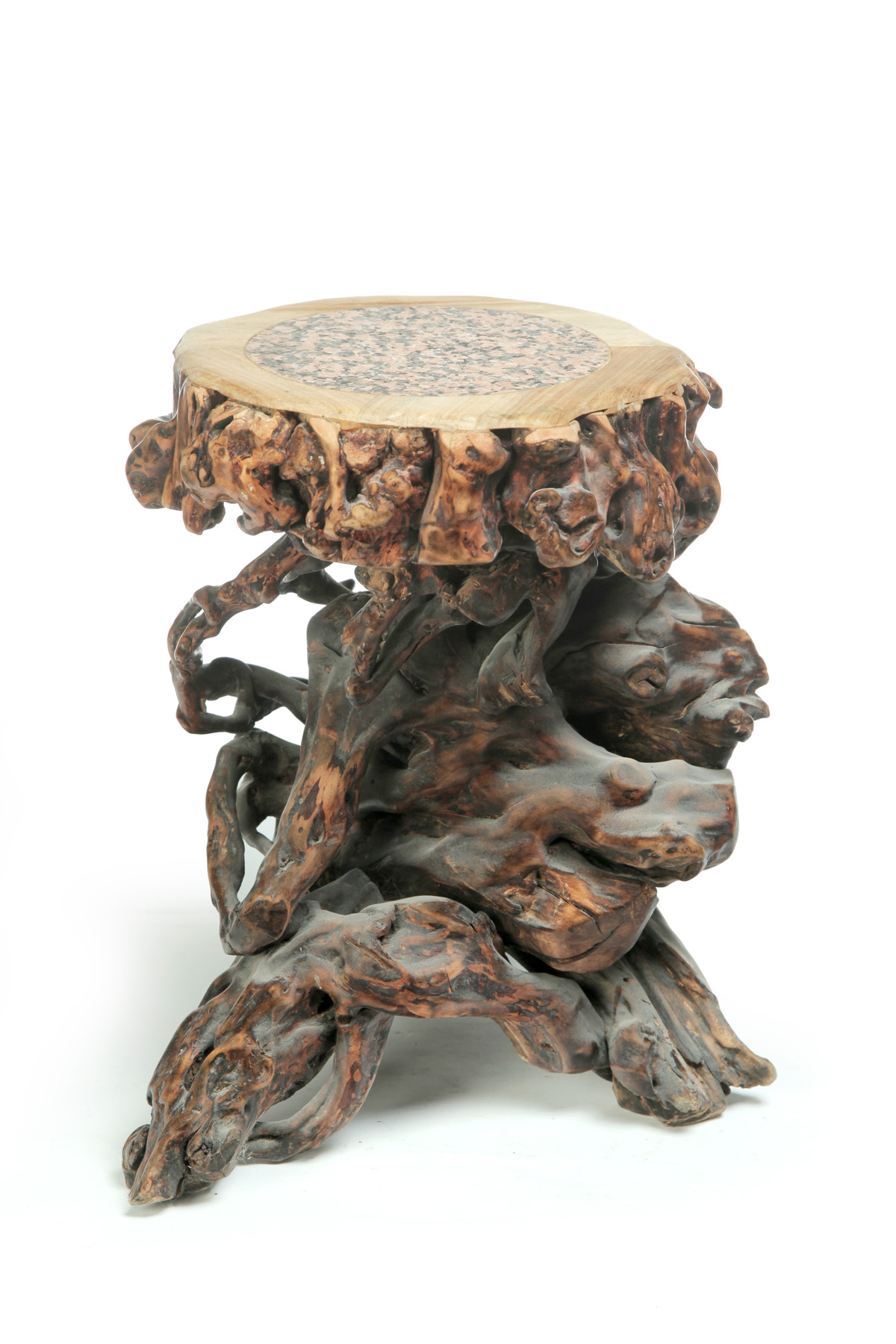 Appraisal: CHINESE ROOT FORM STAND Late th century Natural root form