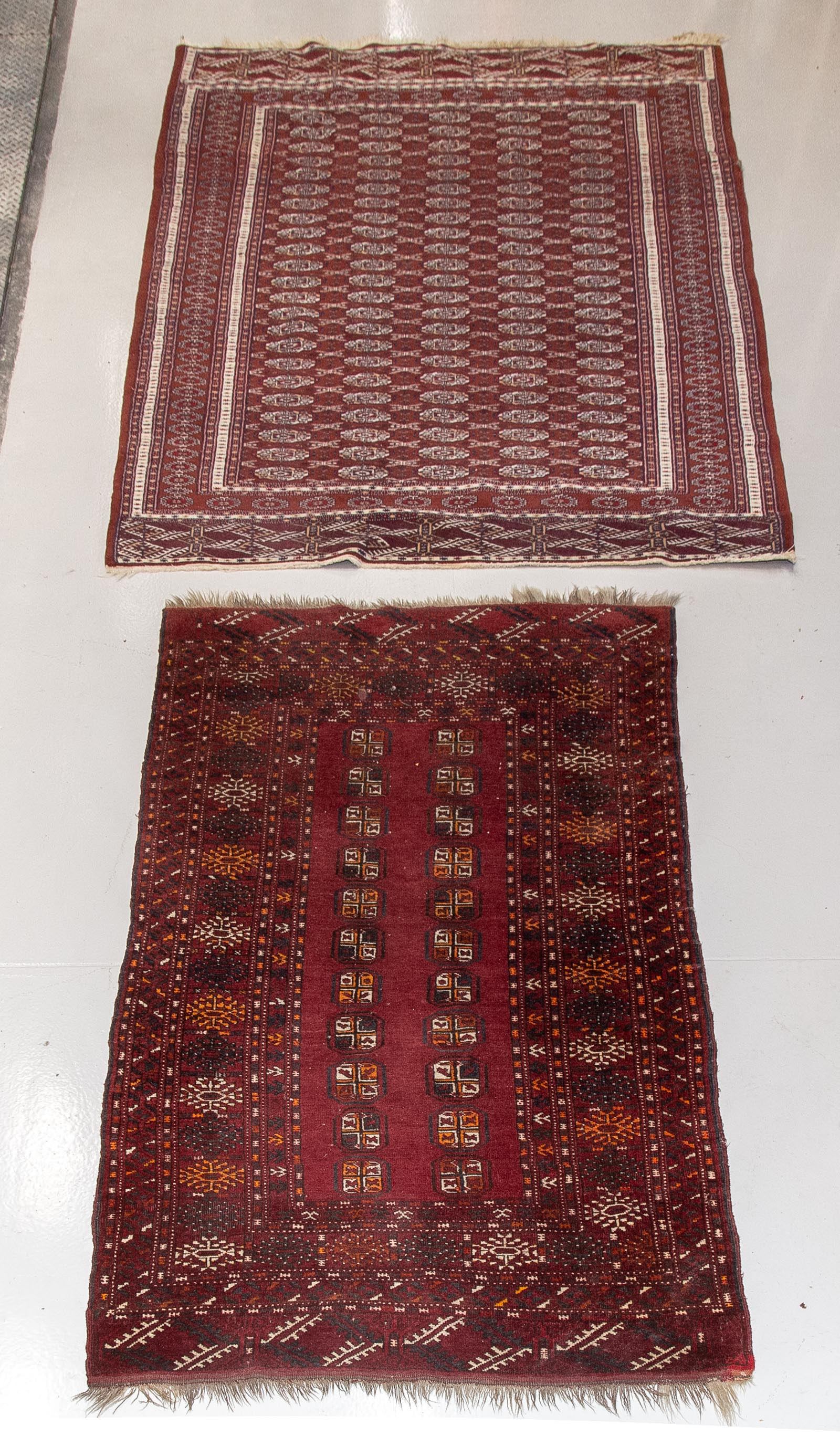 Appraisal: TWO BOKHARA RUGS X X Pakistan x Afghanistan x both