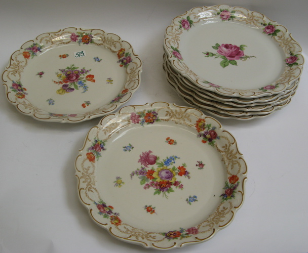 Appraisal: SET OF EIGHT BAVARIAN SCHUMANN PORCELAIN SERVICE PLATES - dia