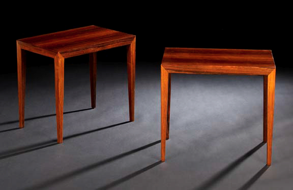 Appraisal: Pair of Danish Modern Rosewood End Tables mid- th century