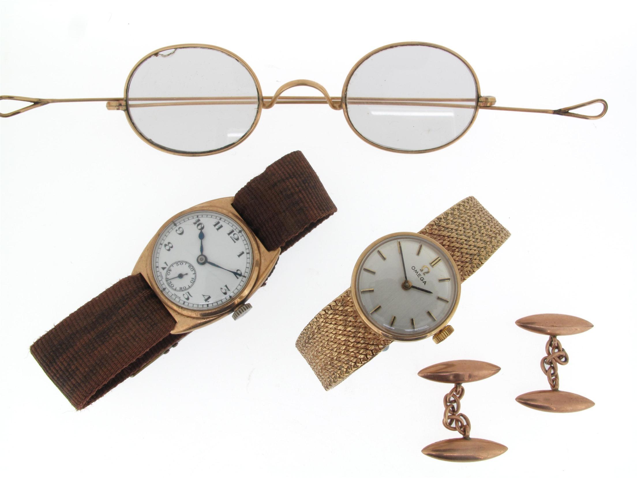 Appraisal: Two gold wristwatches