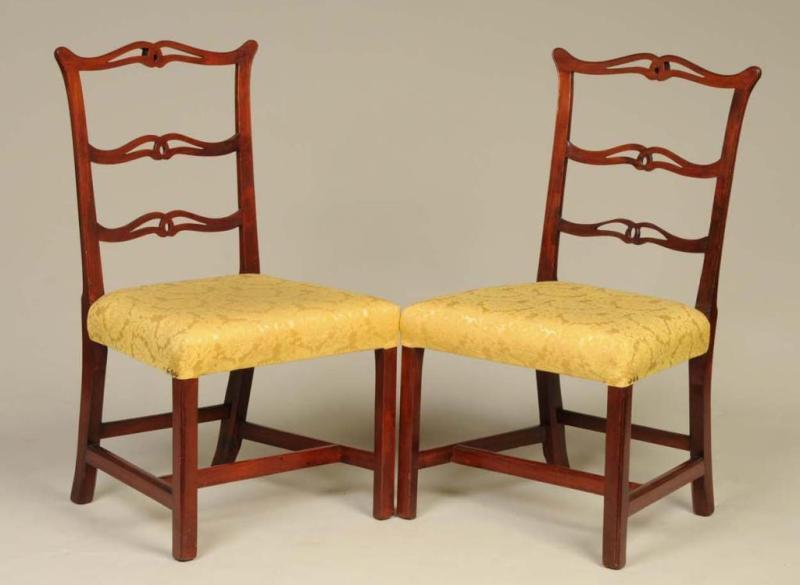 Appraisal: Lot of American Mahogany Ribbon-Back Chairs Description th Century Slip