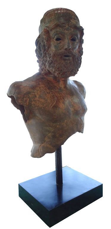 Appraisal: Large Roman Style Bronze Bust Sculpture Large Roman Style Bronze