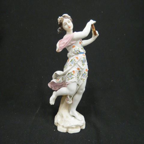 Appraisal: Continental Porcelain Figure of Classical Ladywith tambourine pinky tip missing