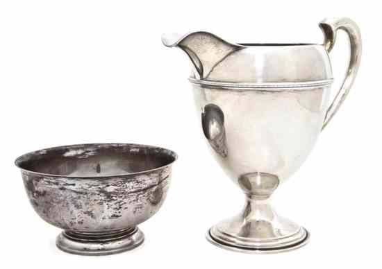 Appraisal: Two American Sterling Silver Articles comprising a Revere reproduction bowl