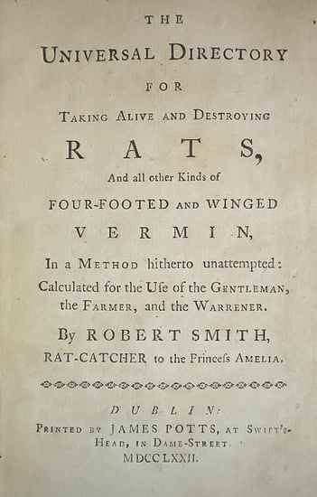 Appraisal: Rat Catching - Smith Robert The Universal Dictionary for Taking