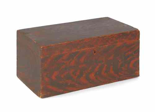 Appraisal: New England painted pine blanket box ca with original red