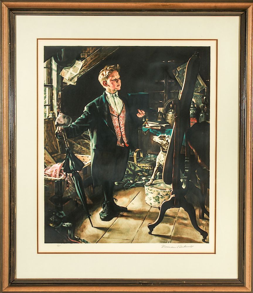 Appraisal: Norman Rockwell Top Hat and Tails Lithograph Norman Rockwell American