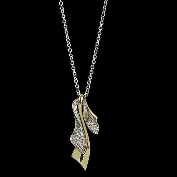 Appraisal: k Diamond Pendant with Chain k yellow gold and pav