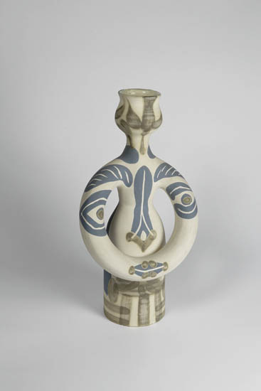 Appraisal: PABLO PICASSO Woman Lamp Terre de fa ence turned vase