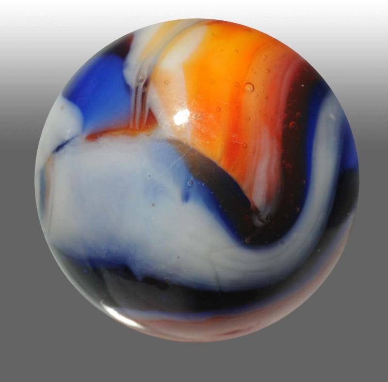 Appraisal: Christensen Tri-Color Swirl Marble Description Great pattern of cobalt white