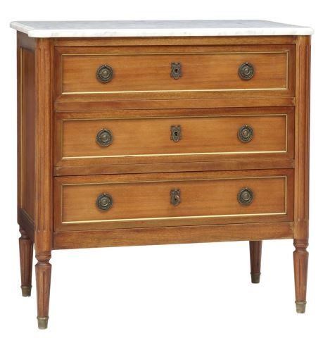 Appraisal: French Louis XVI style mahogany commode early th c shaped