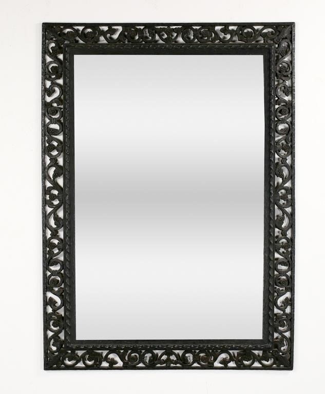 Appraisal: FRAMED MIRRORFramed composition mirror H x L