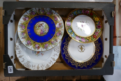 Appraisal: A collection of hand painted wall plates by Spode Minton