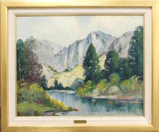 Appraisal: Ernest Fredericks American - Landscape oil on canvas signed Ernest