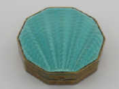 Appraisal: A decagonal silver gilt Houbigant powder compact the lid with