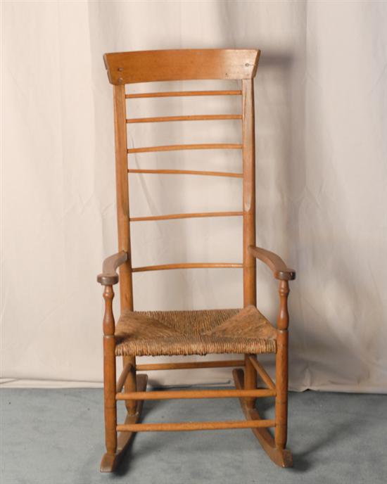 Appraisal: A th C Ladder Back Rocking Chair possibly Canadian having