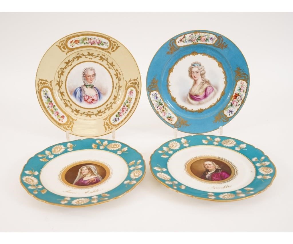 Appraisal: Four Fench Sevres plates to include 'Franklin' 'Lucie Ashton' and