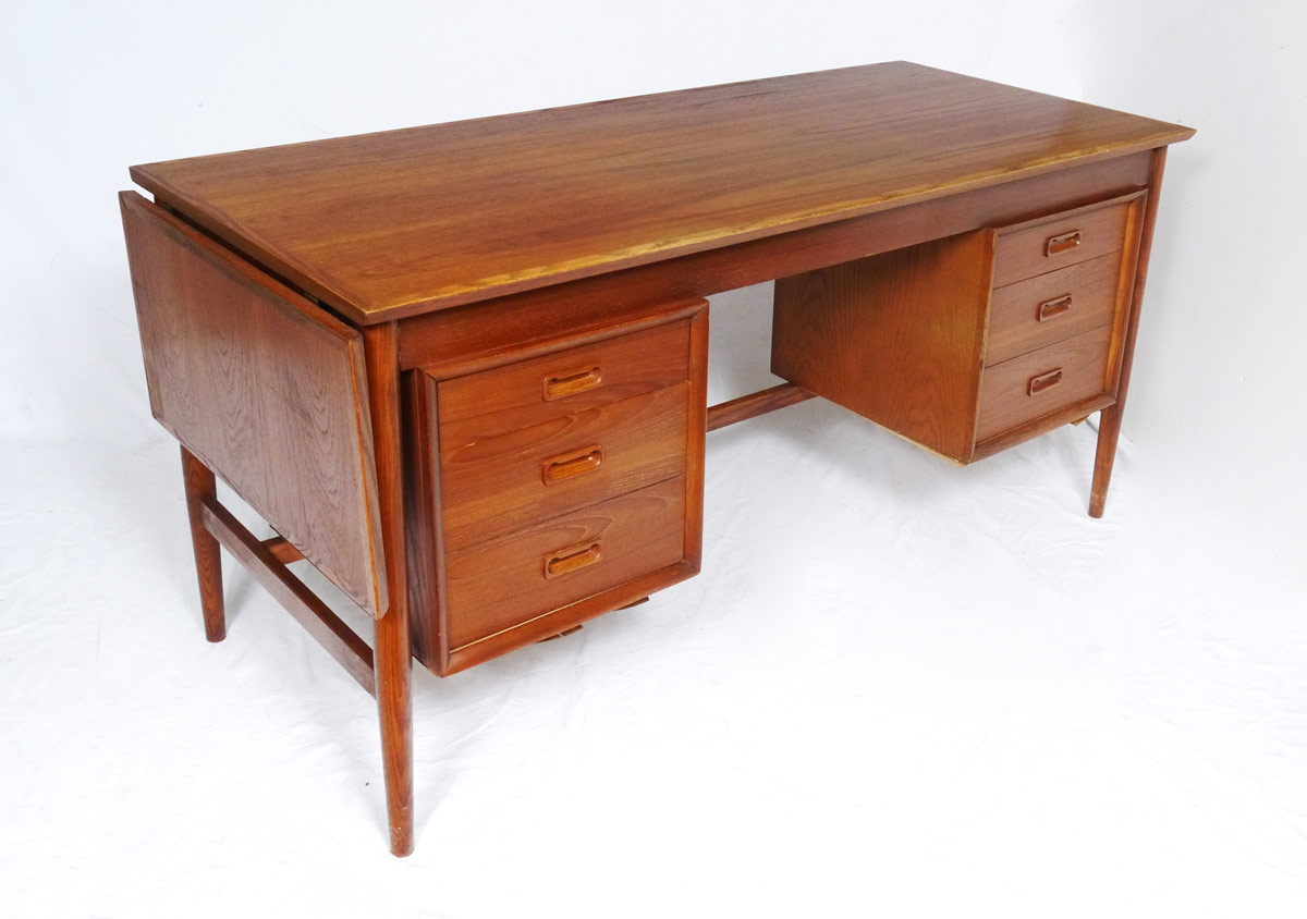 Appraisal: MID CENTURY MODERN DROP LEAF DESK Top with drop leaf