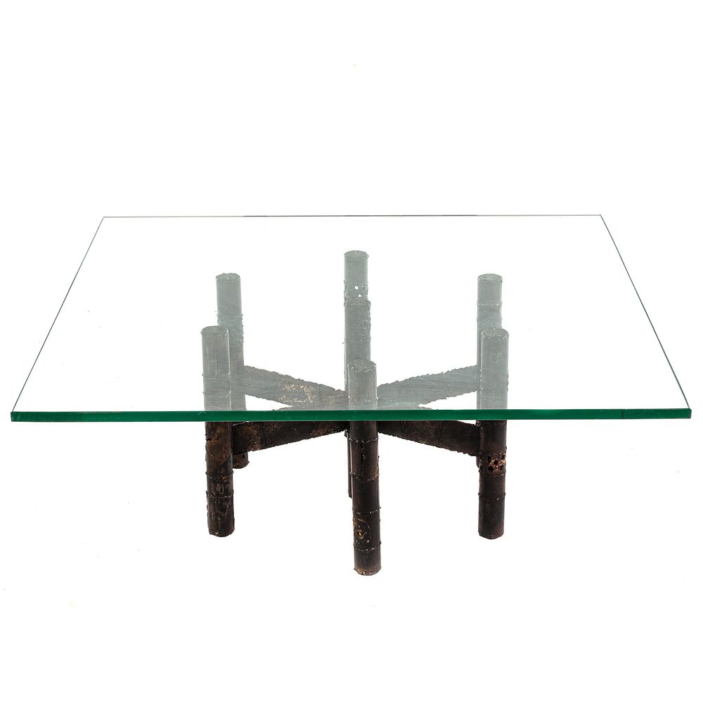 Appraisal: Paul Evans Directional Coffee Table Circa s torch cut welded