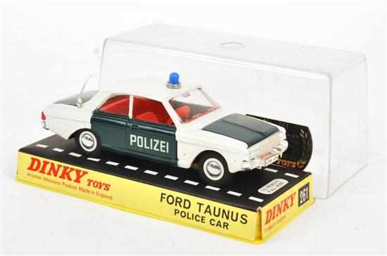 Appraisal: DINKY FORD TAUNUS POLICE CAR white green doors bonnet and