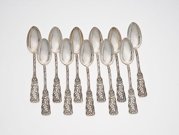 Appraisal: GORHAM ST CLOUD STERLING TEASPOONS American ca group of eleven