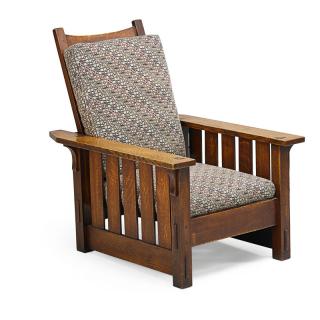 Appraisal: GUSTAV STICKLEY Morris chair no GUSTAV STICKLEYMorris chair no Eastwood