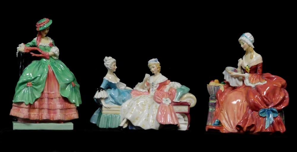 Appraisal: Three Royal Doulton bone china figures of ladies in late