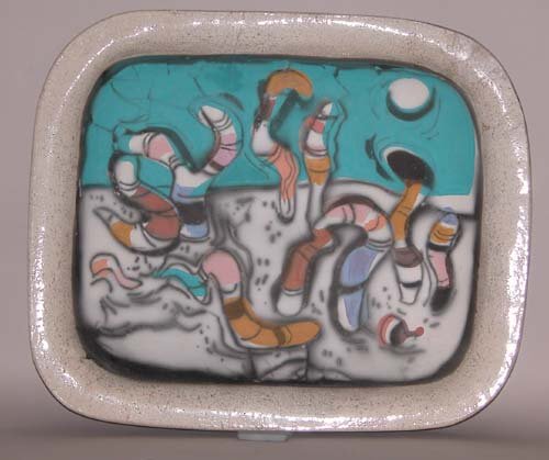 Appraisal: Abstract Beach Landscape Ceramic on Ceramic Caplan Jerry x x