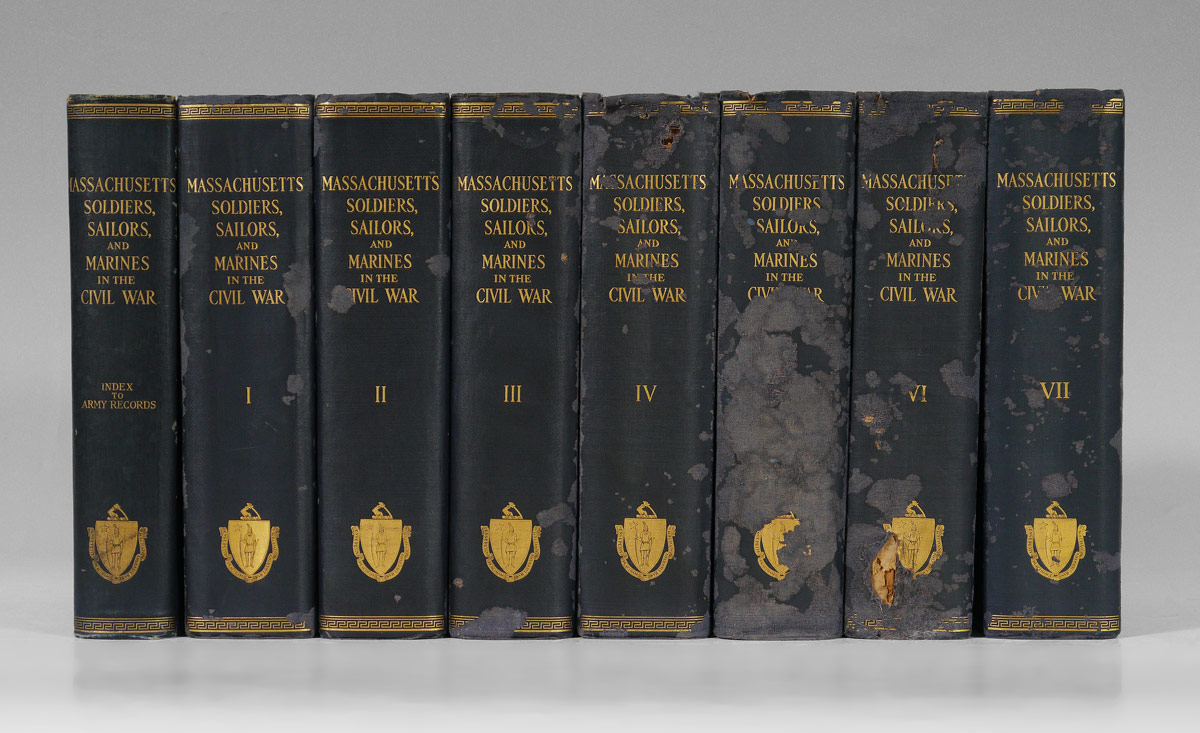 Appraisal: VOLUME MASSACHUSETTS CIVIL WAR SOLDIERS BOOKS volumes ''Massachusetts Soldiers Sailors