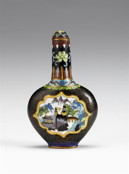 Appraisal: Large Chinese cloisonne snuff bottle qianlong mark Of pear shape