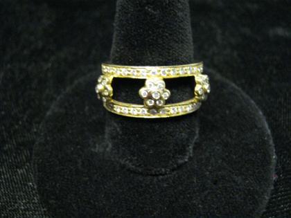 Appraisal: karat yellow gold and diamond band ringTwo petite diamond set