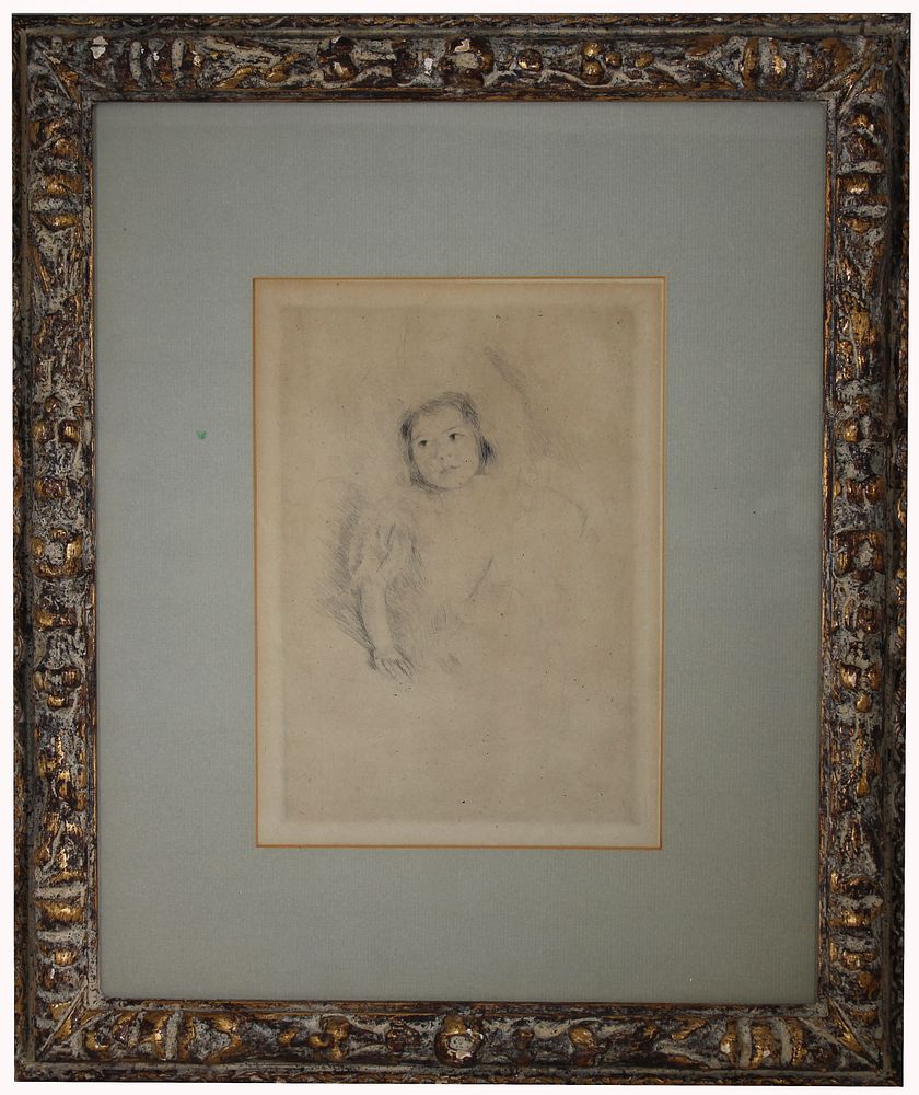 Appraisal: Mary Cassatt - Drypoint Etching Mary Stevenson Cassatt Pennsylvania France