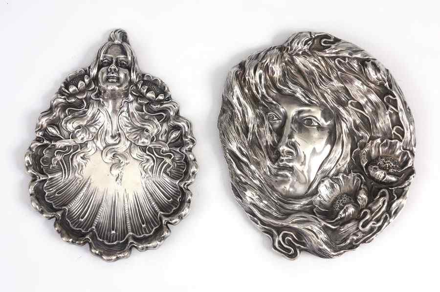 Appraisal: UNGER BROTHERS ART NOUVEAU STERLING TRAYS pieces total to include