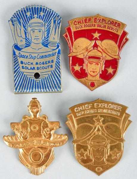 Appraisal: Lot of Buck Rogers Solar Scout Badges Description Cream of