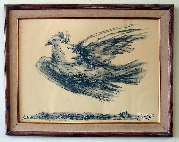 Appraisal: Dove in Flight lithograph x sight plate signed LL ink