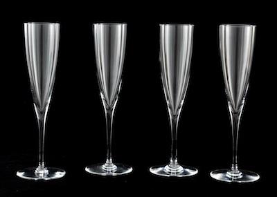 Appraisal: Four Baccarat Champagne Flutes Approx - H each acid etched