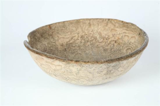 Appraisal: BURL BOWL Probably American th century Turned bowl with incised