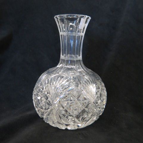 Appraisal: Cut Glass Carafe starburst diamond point fan designs brilliant period