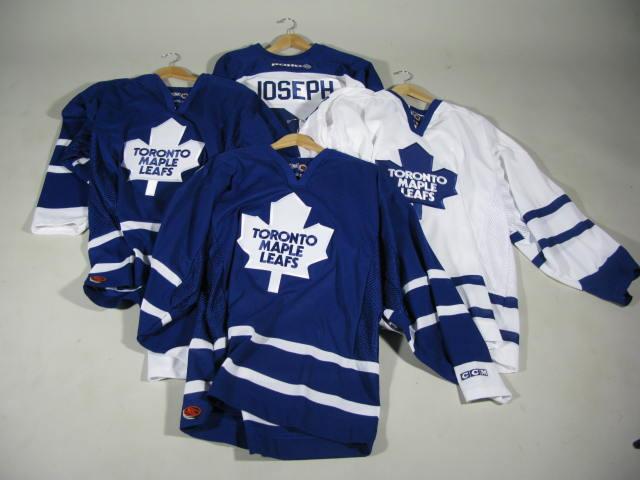 Appraisal: Four Toronto Maple Leaf Jerseys Autographed Size XXL approximately autographs