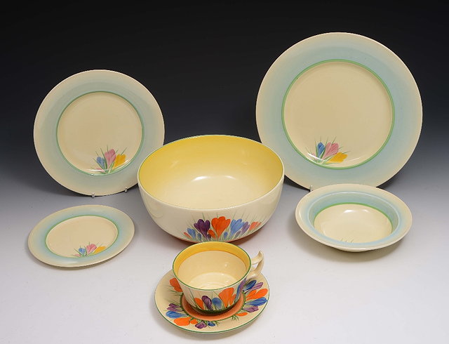 Appraisal: A Clarice Cliff bowldecorated with spring crocus cm a similar