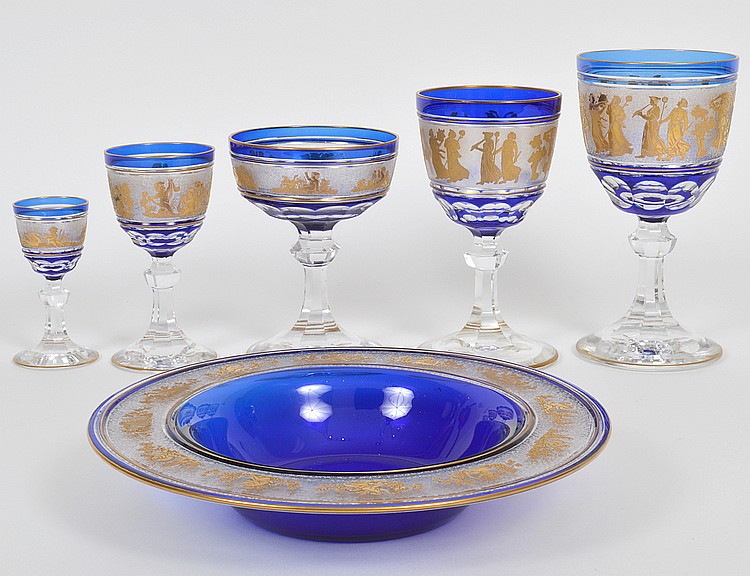 Appraisal: VAL ST LAMBERT PIECE BEAUDION GLASS SERVICE FOR French Mid