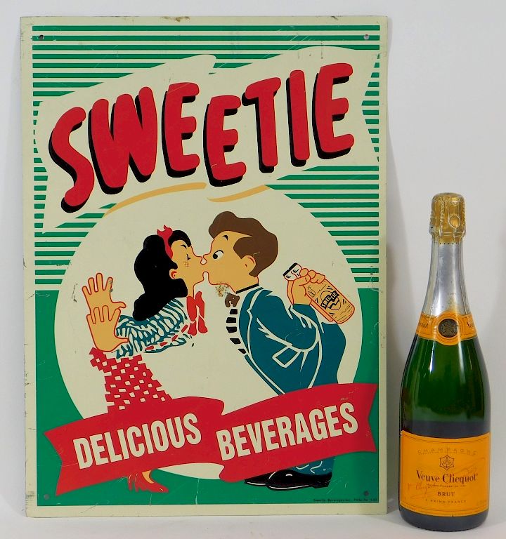 Appraisal: Sweetie Beverage Soda Tin Advertising Sign United States th Century