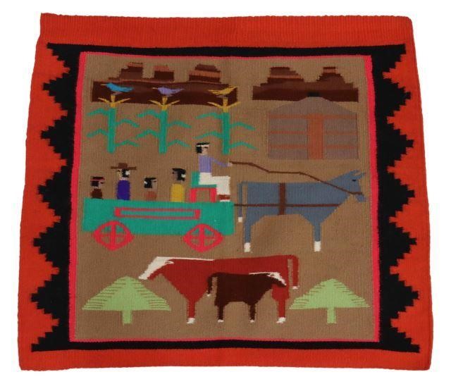 Appraisal: Native American Navajo hand-woven pictorial rug attributed by consignor to