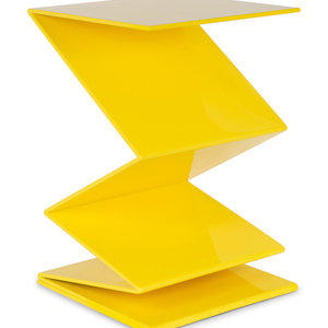 Appraisal: A Contemporary Yellow Zig Zag Table TH CENTURY Height x