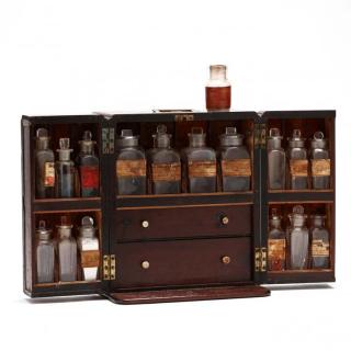 Appraisal: Triptych Style Medicine Chest of Southern Interest the case being