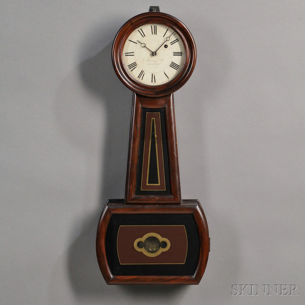 Appraisal: Rosewood Veneer No Banjo Timepiece E Howard and Company Boston