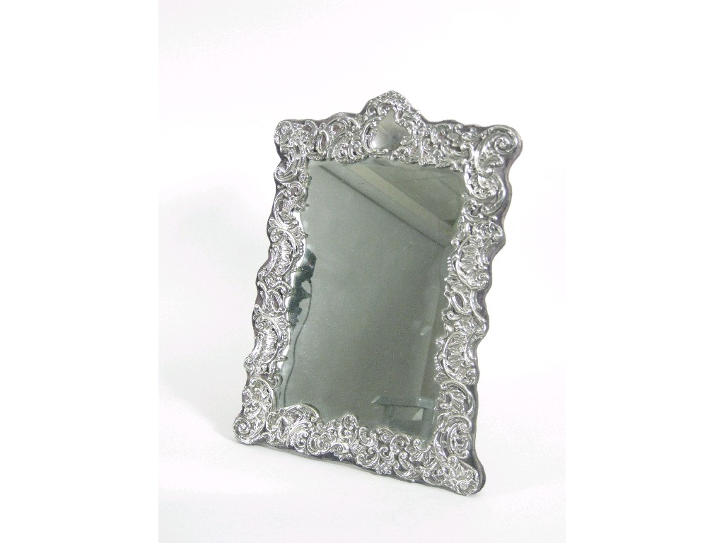 Appraisal: An Edward VII large silver mounted Easel Mirror with scroll