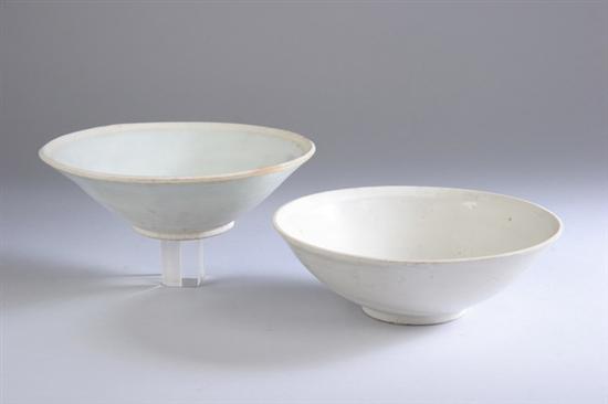 Appraisal: NEAR PAIR CHINESE QINGBAI PORCELAIN BOWLS Yuan Dynasty - Each