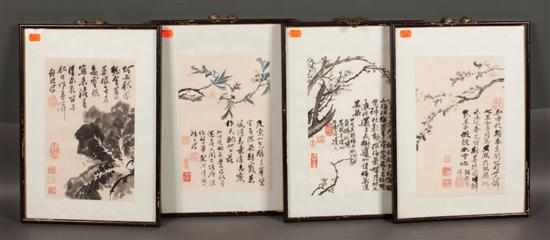 Appraisal: Set of four framed Chinese prints after the famous painter